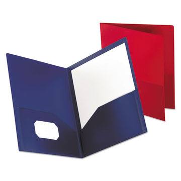Oxford™ Poly Twin-pocket Folder, 100-sheet Capacity, 11 X 8.5, Opaque Dark Blue freeshipping - TVN Wholesale
